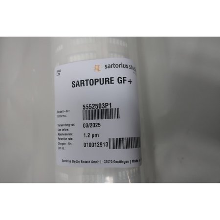 Sartorius High Performance Polypropylene Prefilter Cartridge 1.2Um Water Filter Element 5552503P1